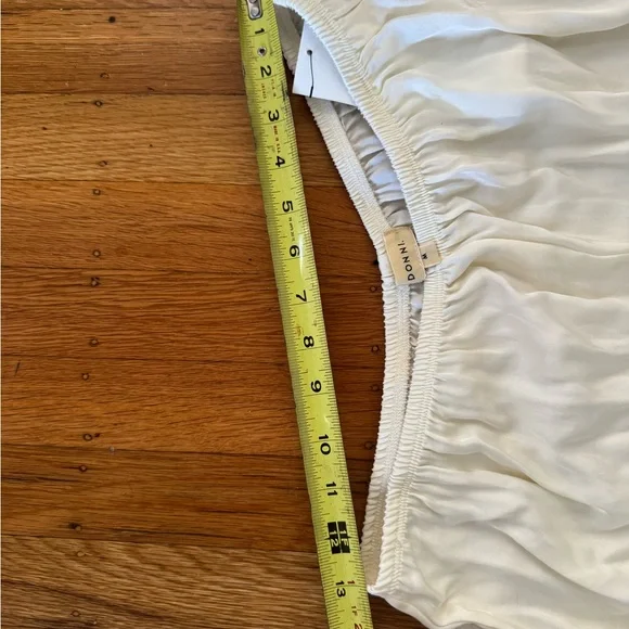 Donni Silky Simple Pants Cream Satin Elastic Waist Size M - Picture 7 of 8